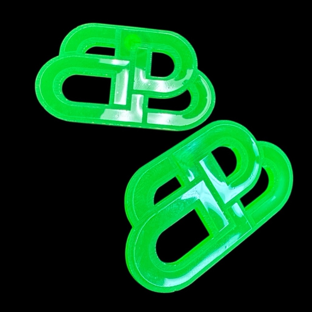 Streetwear Fashion Neon Green BB Earrings - Picture 6 of 12